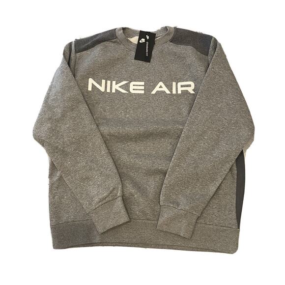 Nike Air Crew Sweatshirt DA0220-050 Gray Dark Grey White Mens XL